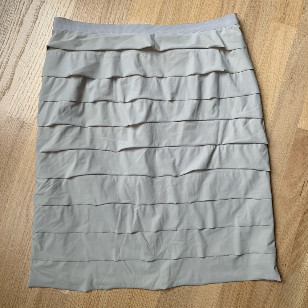 22 octobre ruffle skirt beige tan